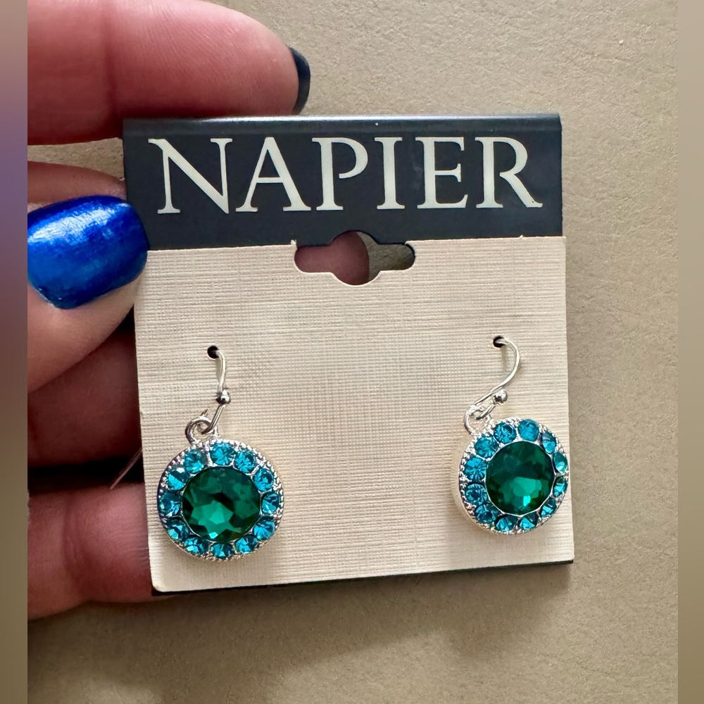 ✳️ Elegant Blue Green Gemstone Earrings - Picture 5 of 6